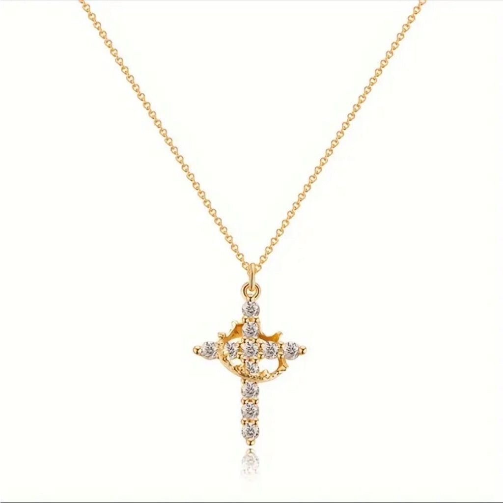 Crown & Cross Necklace