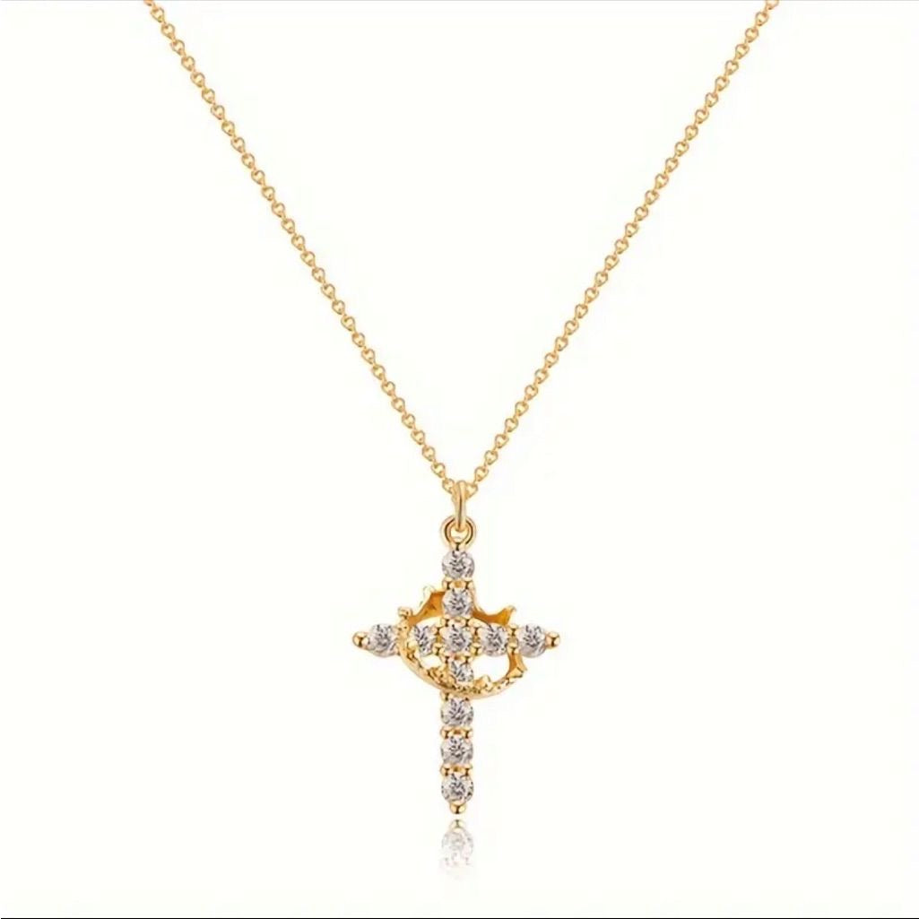 Crown & Cross Necklace