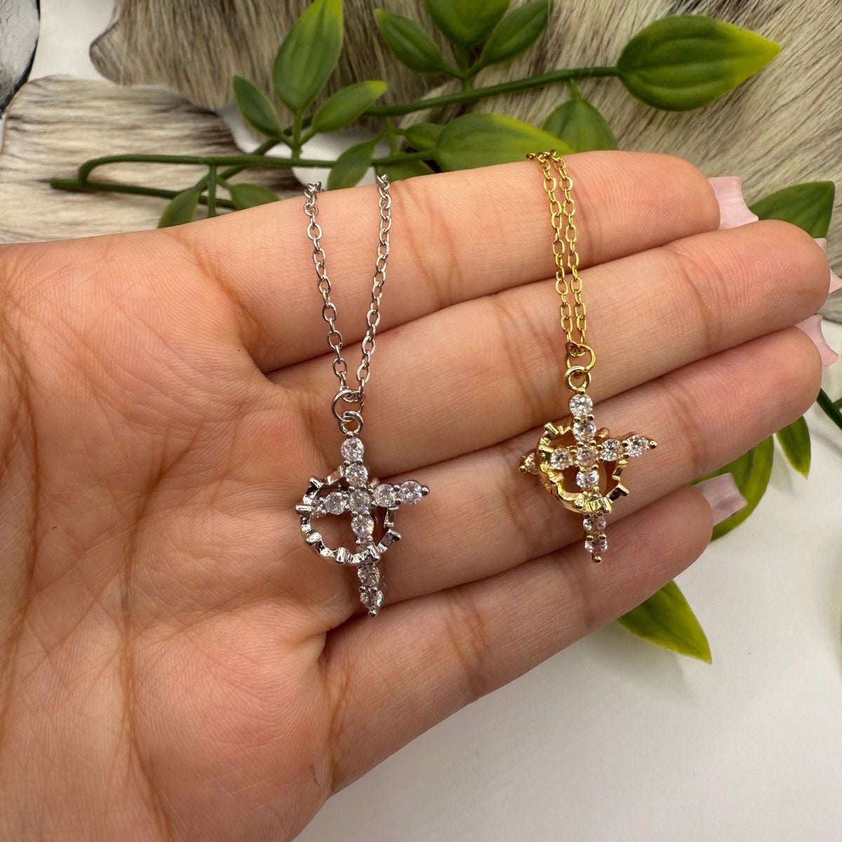 Crown & Cross Necklace